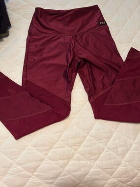 PINK Burgundy High-Waist Athletic Leggings